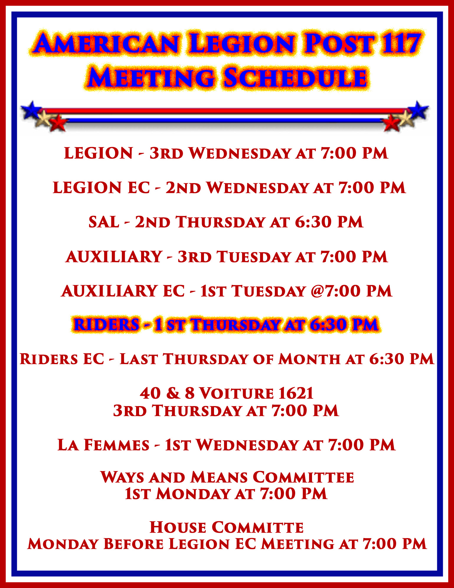 Legion Riders Meeting