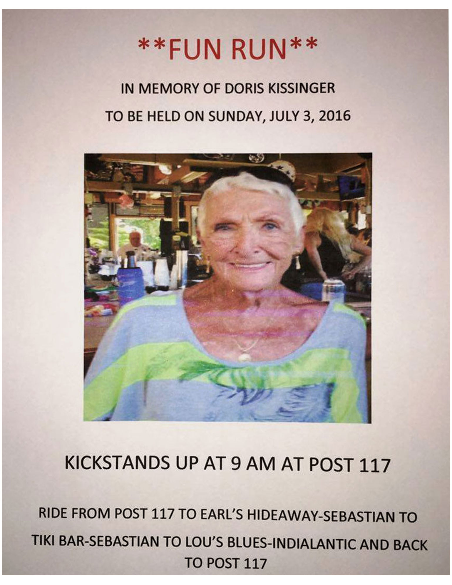 Dorris Kissinger FUN RUN