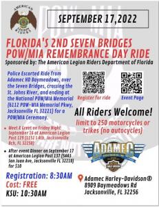 2022 Florida's 2nd Seven Bridges POW/MIA Remembrance Day Ride