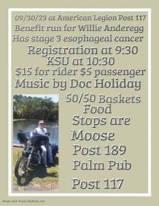 2023 Willie Anderegg Benefit Ride