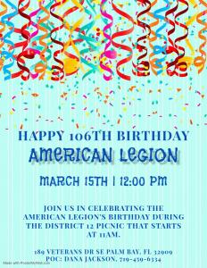 2025 American Legion 106th Birthday